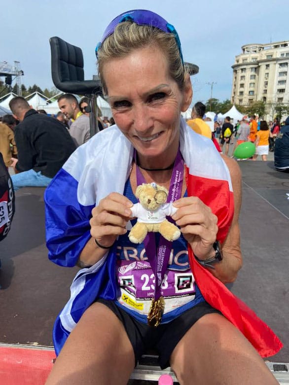 La marraine championne du monde de marathon W50