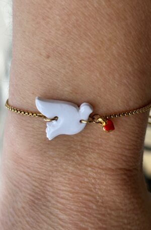 Bracelet colombe + cœur